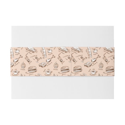 Bandeau De Faire-part Motif avec la nourriture (Dos exemple)