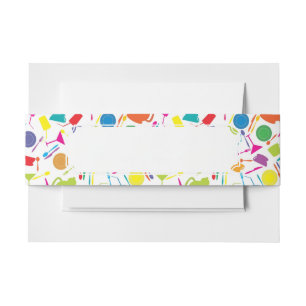 Bandeau De Faire-part Motif avec la substance de cuisine colorée