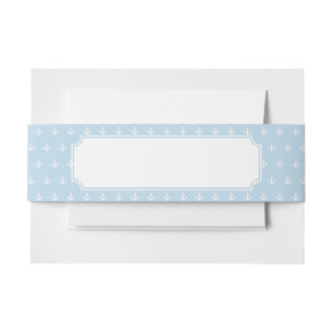 Bandeau De Faire-part Motif avec les ancres blanches sur le bleu