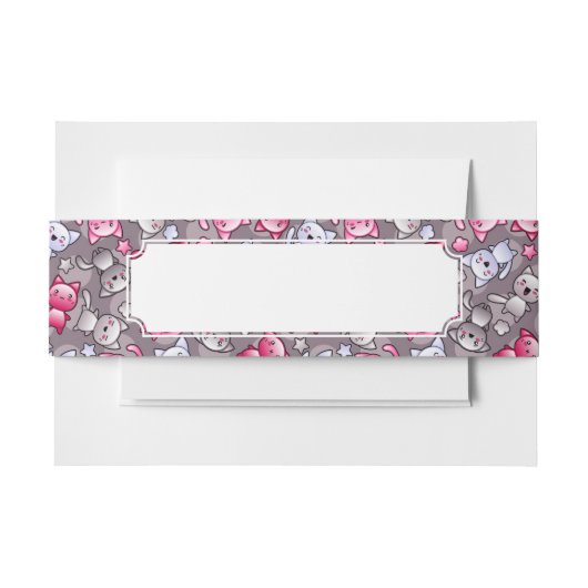 Bandeau De Faire-part motif avec les chats mignons de griffonnage de (Devant Example)