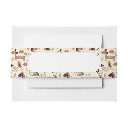 Bandeau De Faire-part motif avec les chiens mignons (Devant Example)