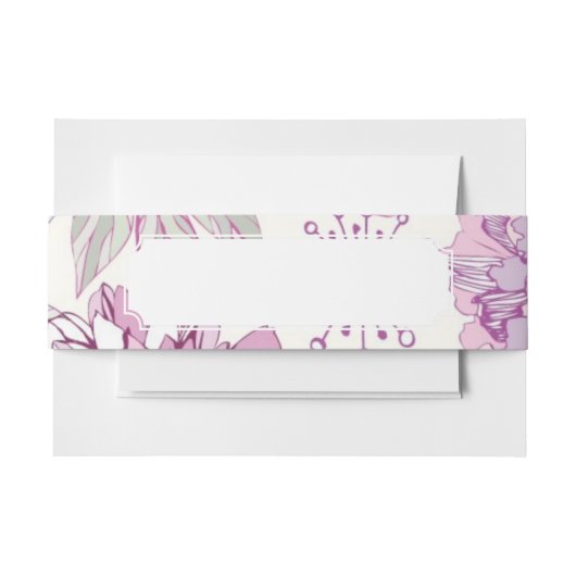 Bandeau De Faire-part Motif avec les fleurs roses (Devant Example)