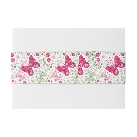Bandeau De Faire-part Motif blanc floral (Dos exemple)