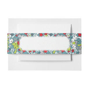 Bandeau De Faire-part motif bleu de kawaii