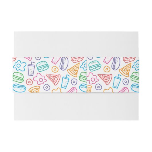 Bandeau De Faire-part Motif d'aliments de préparation rapide (Dos exemple)