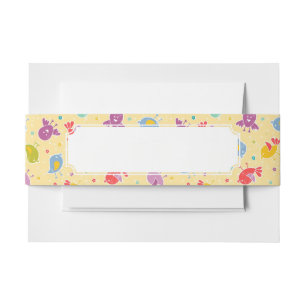 Bandeau De Faire-part Motif de bébé avec les oiseaux mignons