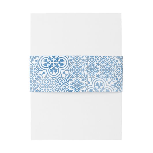 Bandeau De Faire-part motif de carreaux méditerranéens (Dos Example)
