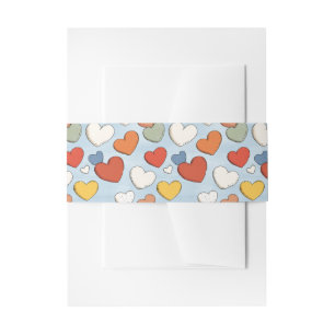 Bandeau De Faire-part Motif de cœur dessiné à la main ludique