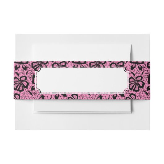 Bandeau De Faire-part motif de dentelle avec des papillons (Devant Example)