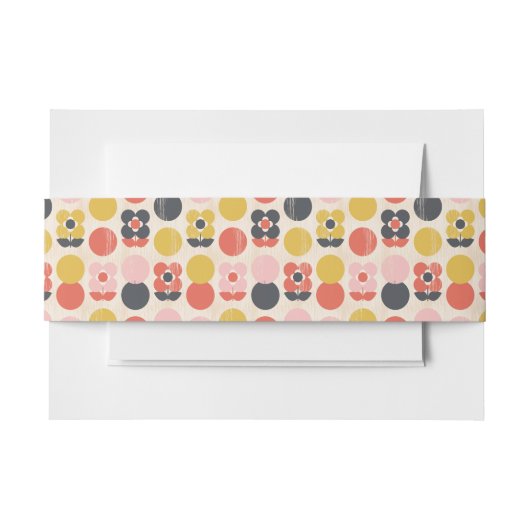 Bandeau De Faire-part Motif de fleur moderne de la moitié du siècle (Devant Example)