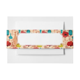 Bandeau De Faire-part Motif de fleurs, de vases et de bouteilles