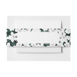 Bandeau De Faire-part Motif de fleurs tropical blanc