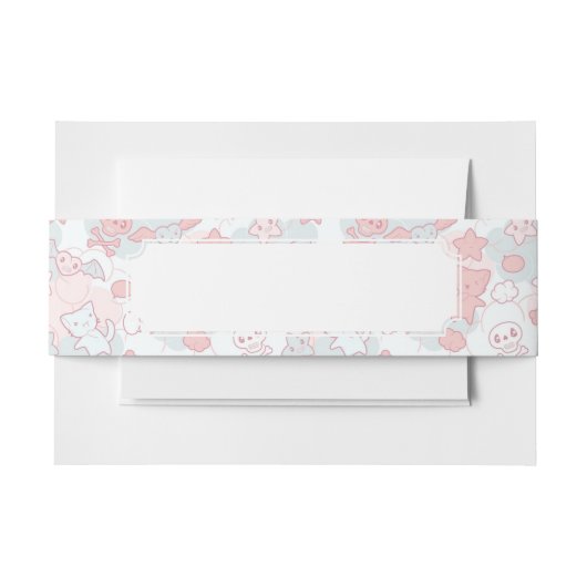 Bandeau De Faire-part motif de kawaii avec le griffonnage (Devant Example)