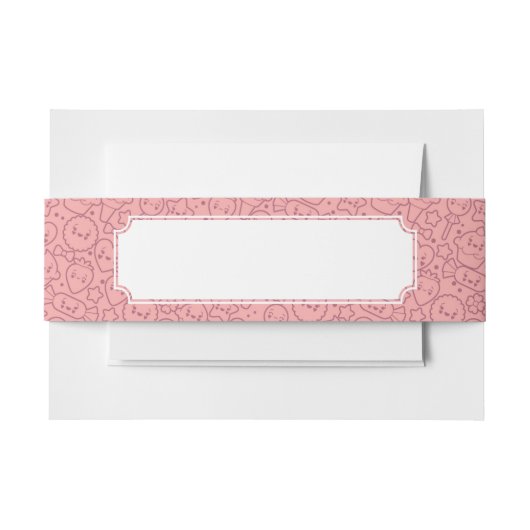 Bandeau De Faire-part Motif de Kawaii avec les gâteaux mignons (Devant Example)