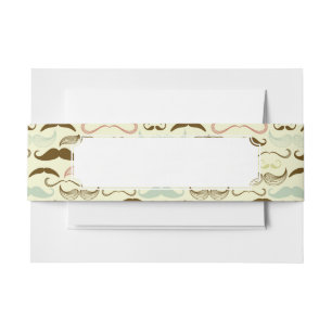 Bandeau De Faire-part Motif de moustache, rétro style 4