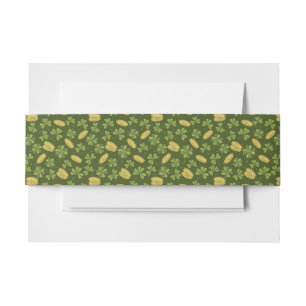 Bandeau De Faire-part Motif de pièce d'or de feuille et de trèfle