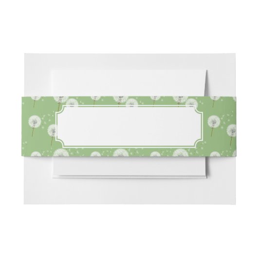Bandeau De Faire-part Motif de pissenlit sur l'arrière - plan vert (Devant Example)