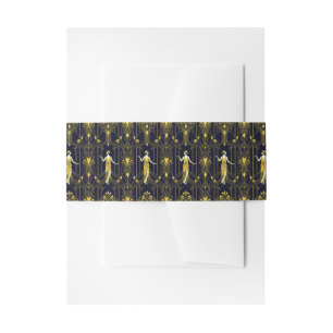 Bandeau De Faire-part Motif décoratif noir et or Gabsy