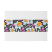 Bandeau De Faire-part Motif d'élégance avec les fleurs 2 de narcisse (Dos exemple)