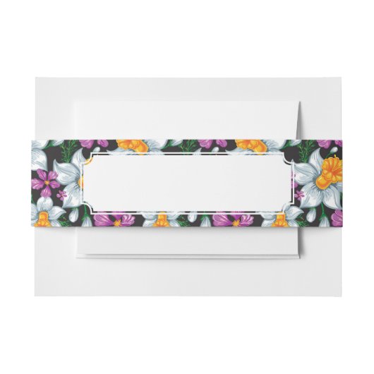 Bandeau De Faire-part Motif d'élégance avec les fleurs 2 de narcisse (Devant Example)