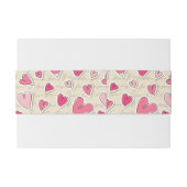 Bandeau De Faire-part Motif des coeurs (Dos exemple)