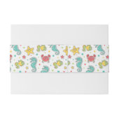 Bandeau De Faire-part motif des créatures de mer (Dos exemple)