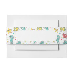 Bandeau De Faire-part motif des créatures de mer