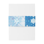 Bandeau De Faire-part Motif des flocons de neige bleu et blanc d'hiver (Dos Example)