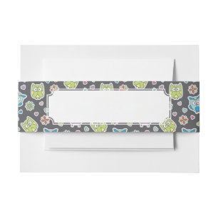 Bandeau De Faire-part motif des hiboux de bande dessinée