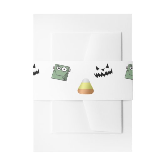 Bandeau De Faire-part Motif d'Halloween en blanc (Devant example)