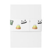 Bandeau De Faire-part Motif d'Halloween en blanc (Dos Example)