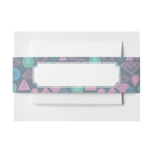Bandeau De Faire-part Motif d'icône de pierre gemme
