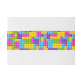 Bandeau De Faire-part Motif en plastique de blocs de construction (Dos exemple)