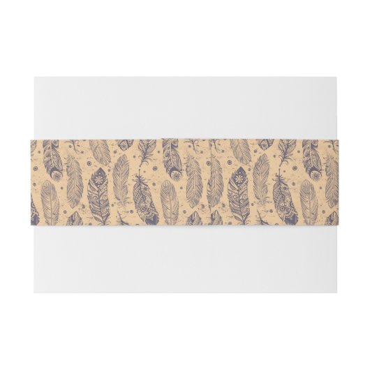 Bandeau De Faire-part Motif ethnique d'ensemble de plume (Dos exemple)