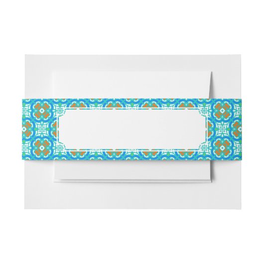 Bandeau De Faire-part Motif ethnique turquoise (Devant Example)