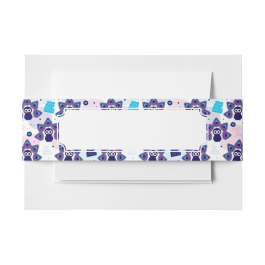 Bandeau De Faire-part motif exotique de paon de l'Inde (Devant Example)