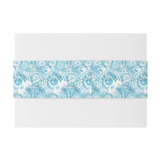 Bandeau De Faire-part motif exotique d'océan (Dos exemple)