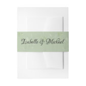 Bandeau De Faire-part Motif feuille verte Sage avec noms (Devant example)