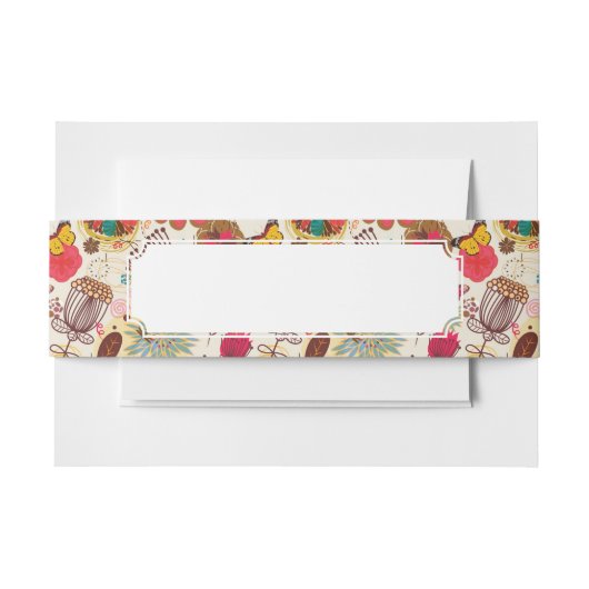 Bandeau De Faire-part Motif floral dans le rétro style 4 (Devant Example)