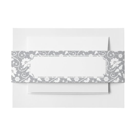 Bandeau De Faire-part Motif floral de dentelle (Devant Example)