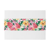 Bandeau De Faire-part Motif floral de ketmie tropicale (Dos exemple)