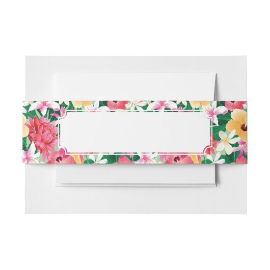 Bandeau De Faire-part Motif floral de ketmie tropicale (Devant Example)