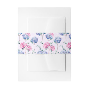 Bandeau De Faire-part Motif floral d'hortensias roses et bleus