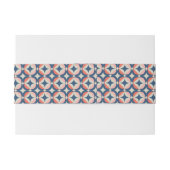 Bandeau De Faire-part Motif géométrique bleu et de corail (Dos exemple)