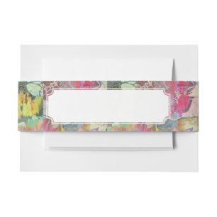 Bandeau De Faire-part Motif grunge floral d'art
