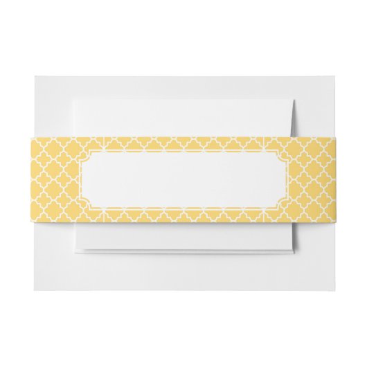 Bandeau De Faire-part Motif jaune de Quatrefoil (Devant Example)