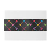 Bandeau De Faire-part Motif multicolore avec des crânes (Dos exemple)