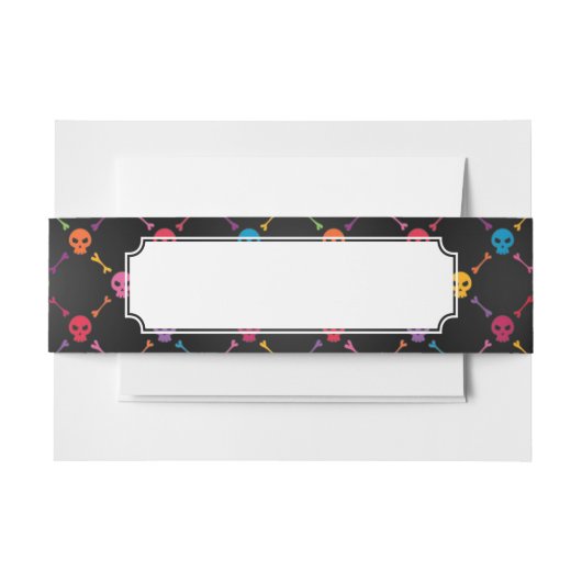 Bandeau De Faire-part Motif multicolore avec des crânes (Devant Example)