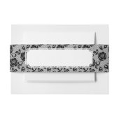 Bandeau De Faire-part Motif noir de dentelle sur l'arrière - plan blanc (Devant Example)