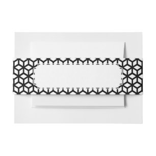 Bandeau De Faire-part Motif noir et blanc de cube